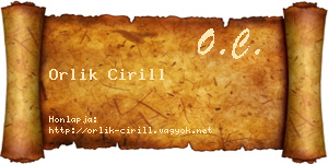 Orlik Cirill névjegykártya
